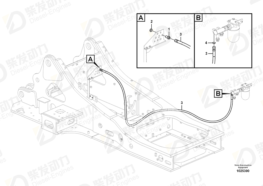 VOLVO Hose assembly 937746 Drawing