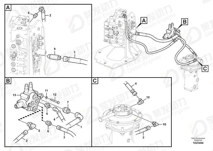 VOLVO Elbow nipple 935074 Drawing VOLVO Elbow nipple 935074 Drawing