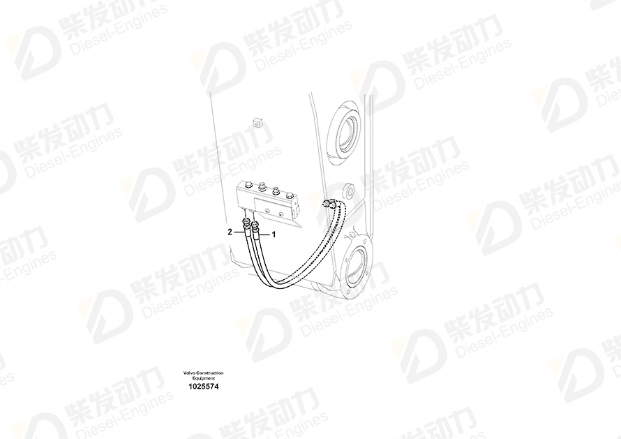 VOLVO Hose 14556211 Drawing