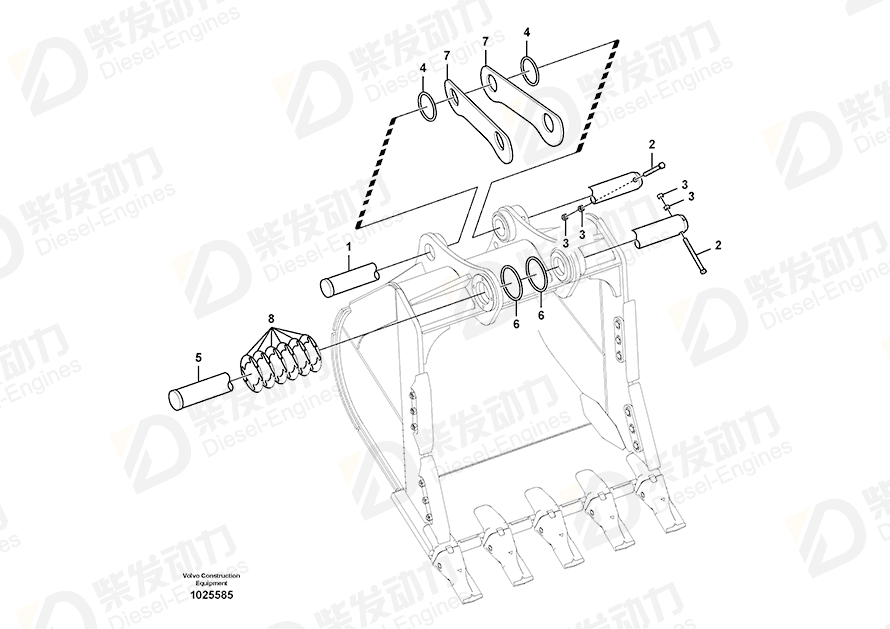 VOLVO Link bearing seals excavator 14880694 Drawing