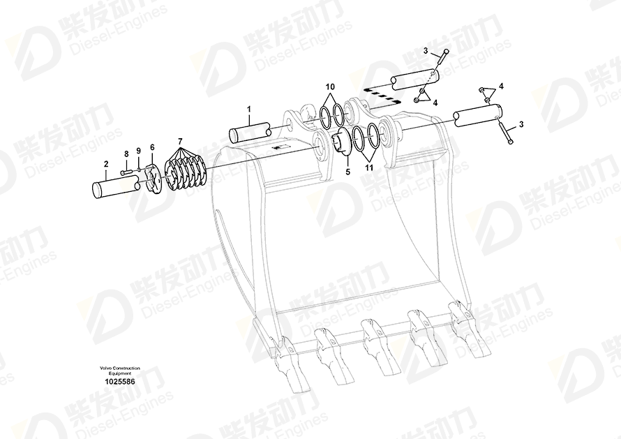 VOLVO Lift framework bushings 14545488 Drawing