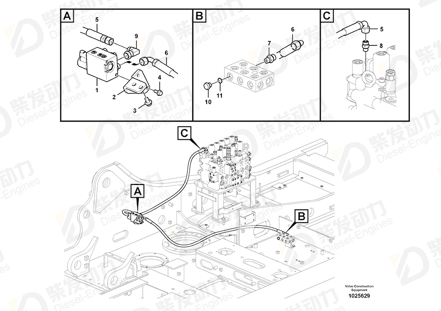 VOLVO Hose assembly 936675 Drawing