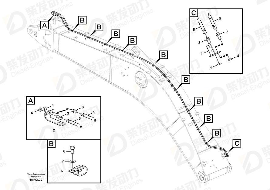 VOLVO Hose assembly 15008430 Drawing