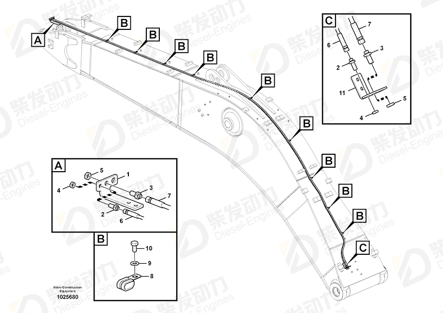 VOLVO Hose assembly SA9466-02669 Drawing VOLVO Hose assembly SA9466-02669 Drawing