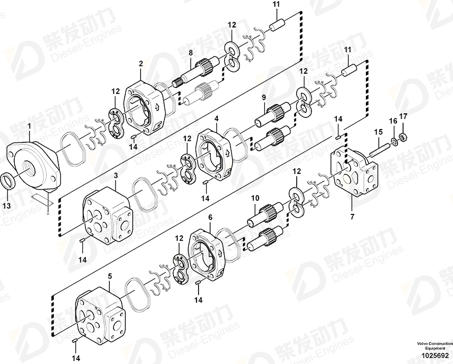 VOLVO Gasket kit 14536208 Drawing