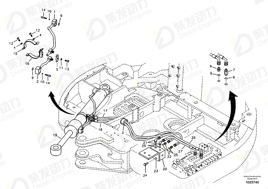 VOLVO Hose assembly SA9453-03615 Drawing