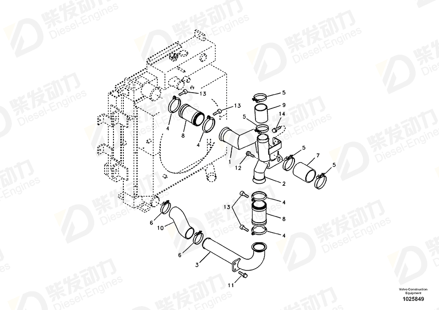 VOLVO Hose 14512404 Drawing