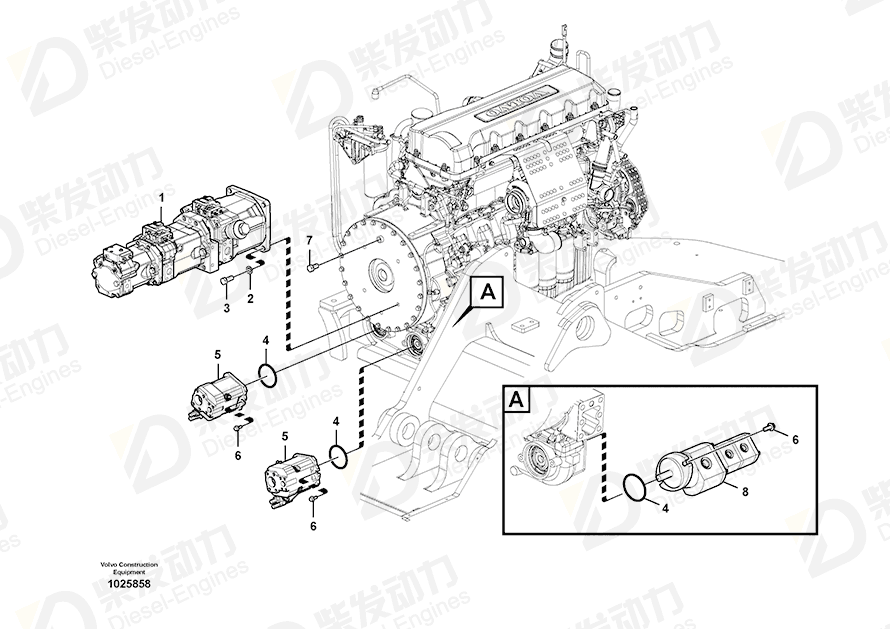VOLVO Hydraulic pump 11190766 Drawing VOLVO Hydraulic pump 11190766 Drawing
