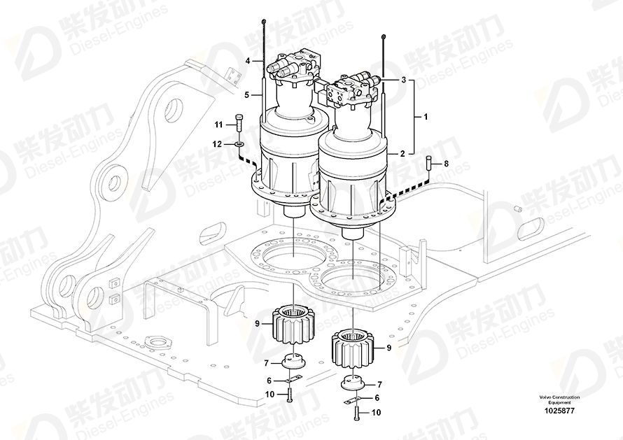 VOLVO Swing motor 14631507 Drawing