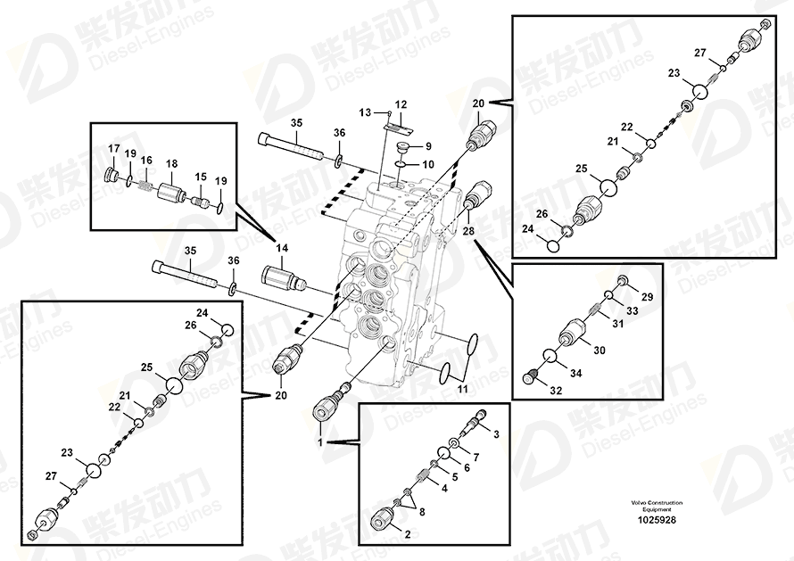 VOLVO Control valve 14636701 Drawing