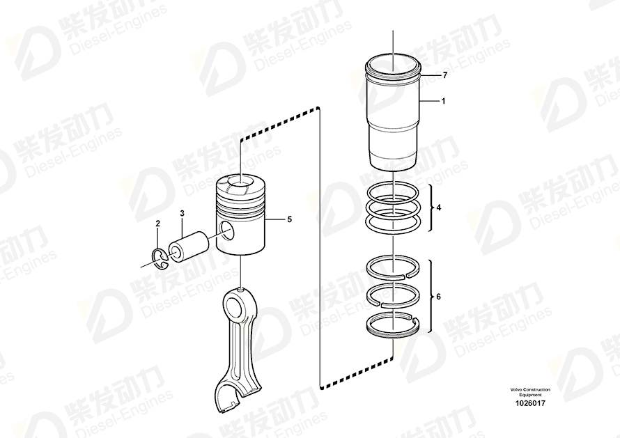 VOLVO Piston ring kit 21010337 Drawing VOLVO Piston ring kit 21010337 Drawing