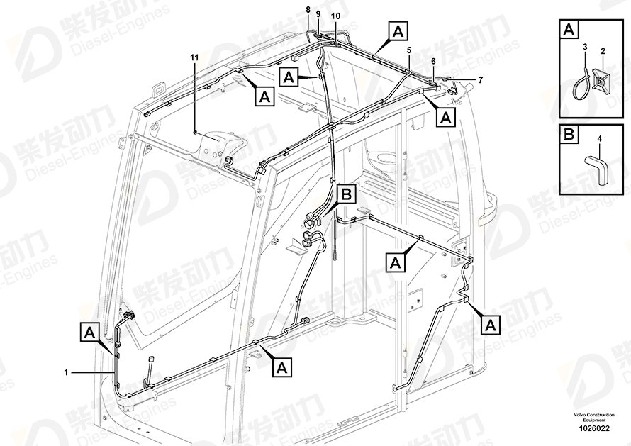 VOLVO Cable harness 15023607 Drawing