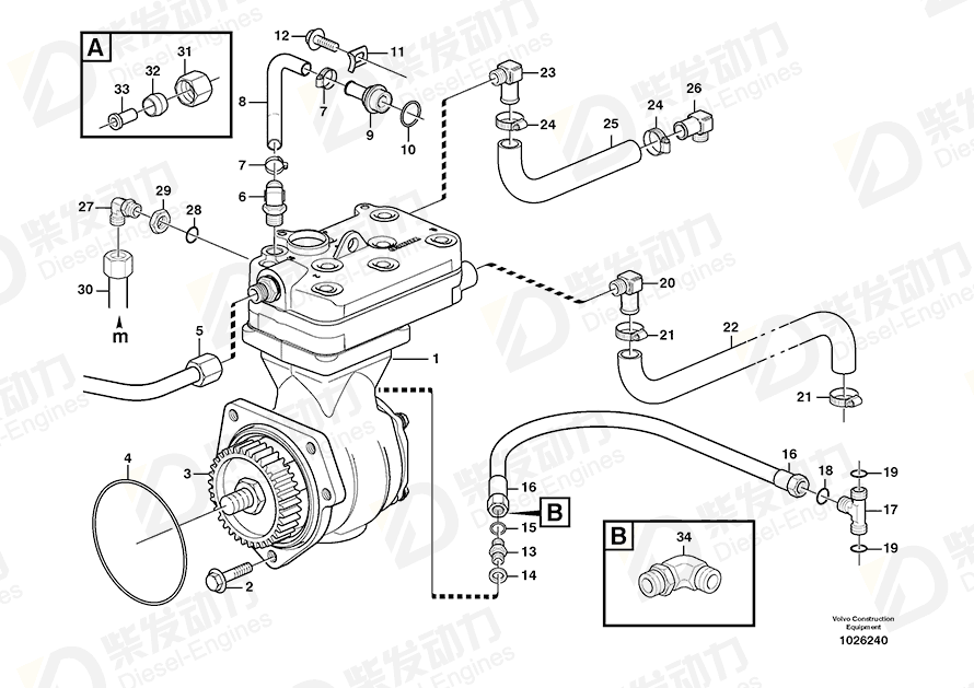 VOLVO Hose 11115507 Drawing