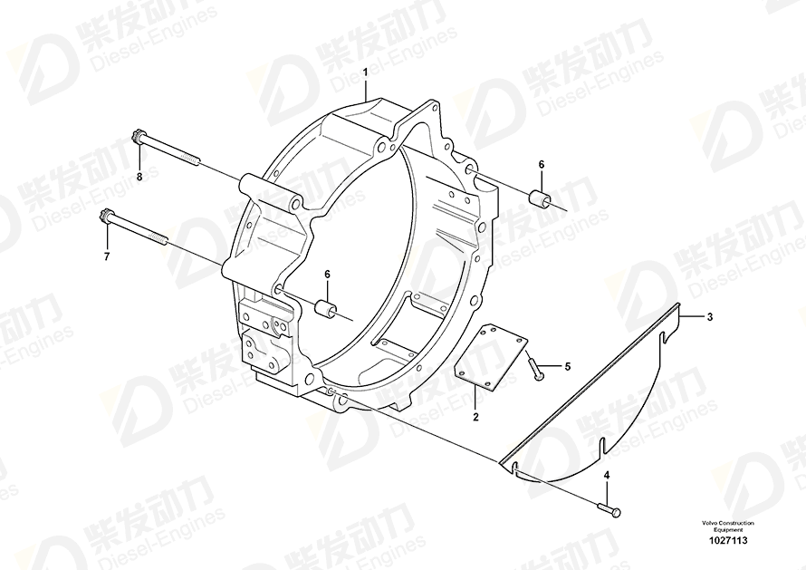 VOLVO Flywheel Housing 21018780 Drawing VOLVO Flywheel Housing 21018780 Drawing