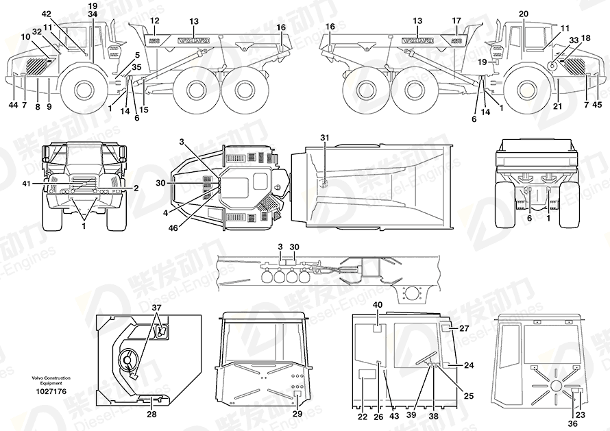 VOLVO Decal 11191197 Drawing