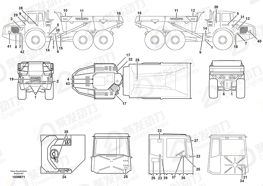 VOLVO Decal 11197664 Drawing