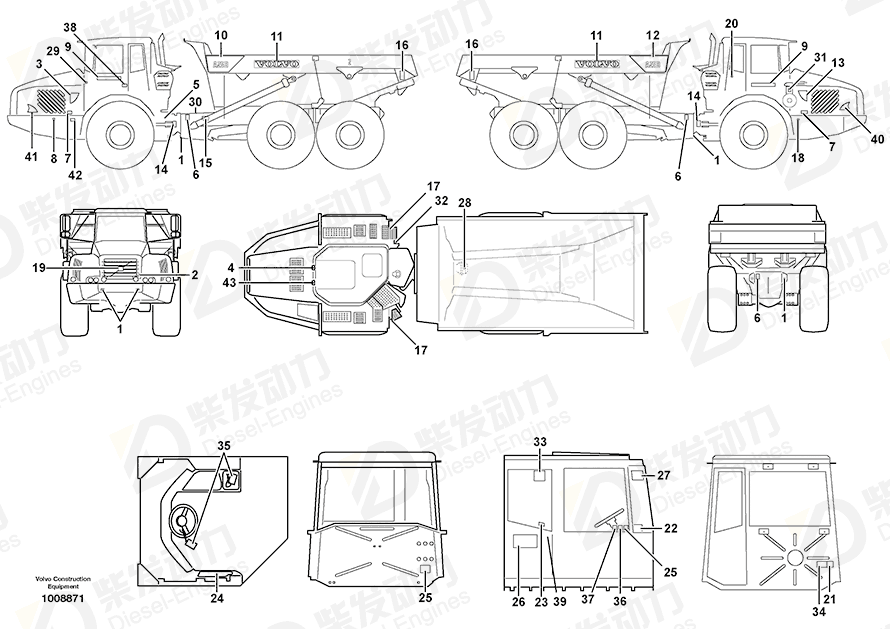 VOLVO Decal 11121041 Drawing