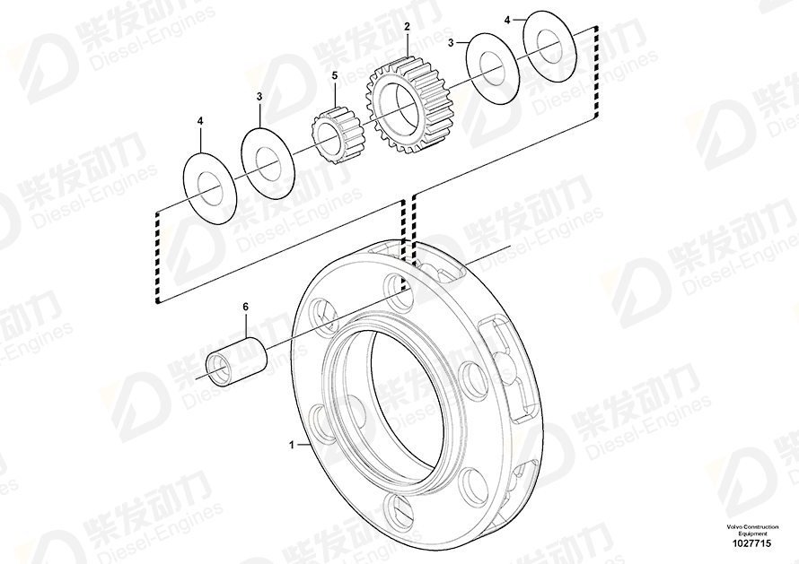 VOLVO Thrust washer 17231036 Drawing