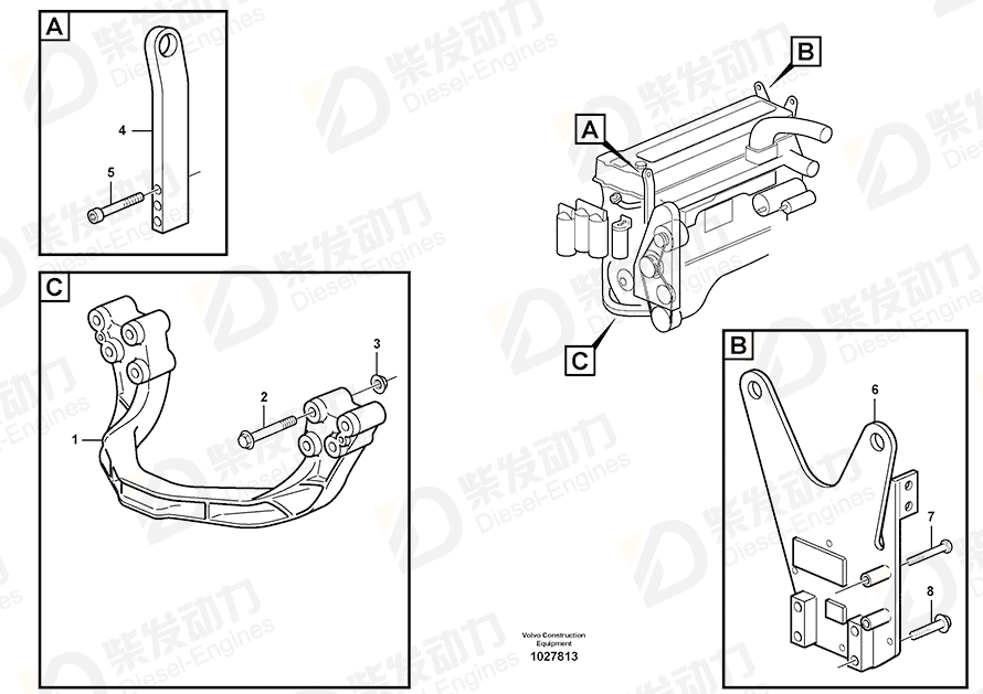 VOLVO Engine anchorage 11423343 Drawing VOLVO Engine anchorage 11423343 Drawing