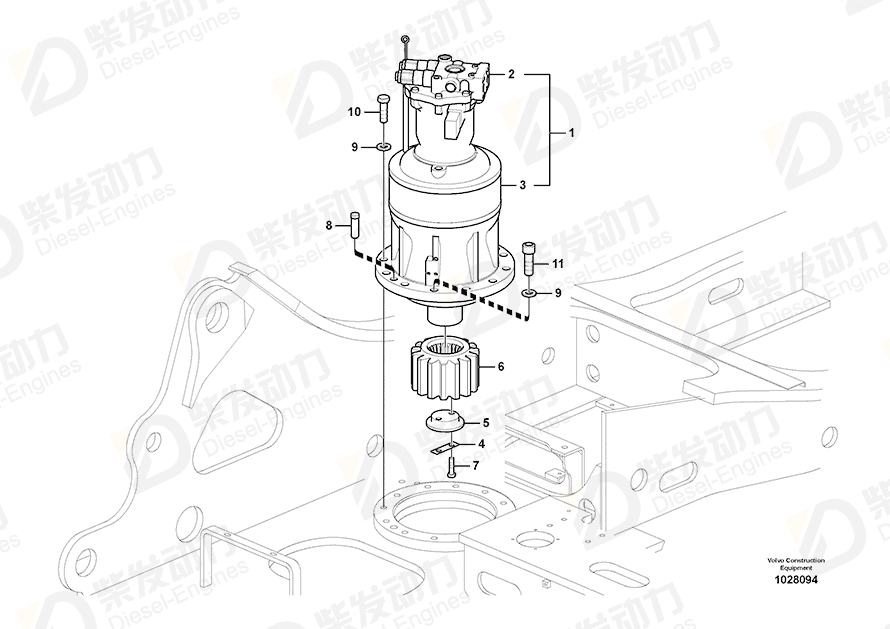 VOLVO Swing motor 14635750 Drawing VOLVO Swing motor 14635750 Drawing