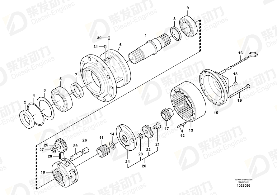 VOLVO Swing gearbox 14619955 Drawing