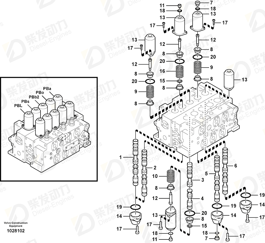 VOLVO Hexagon screw SA8240-03460 Drawing