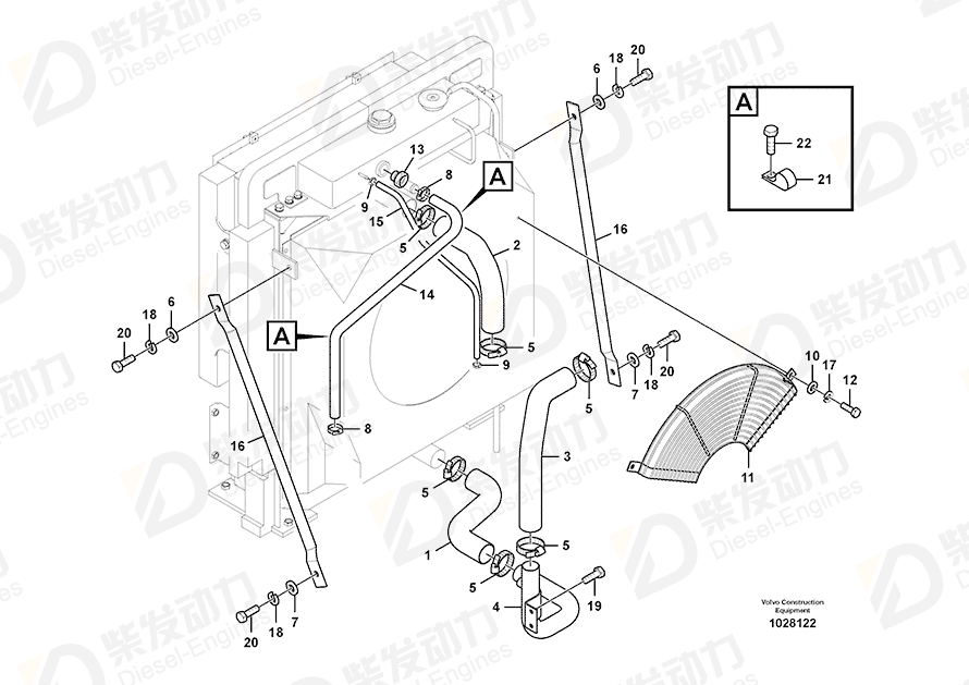 VOLVO Hose clamp SA9312-10175 Drawing