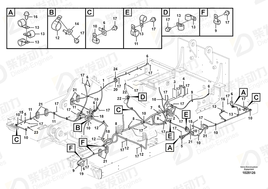 VOLVO Wire harness 14540100 Drawing