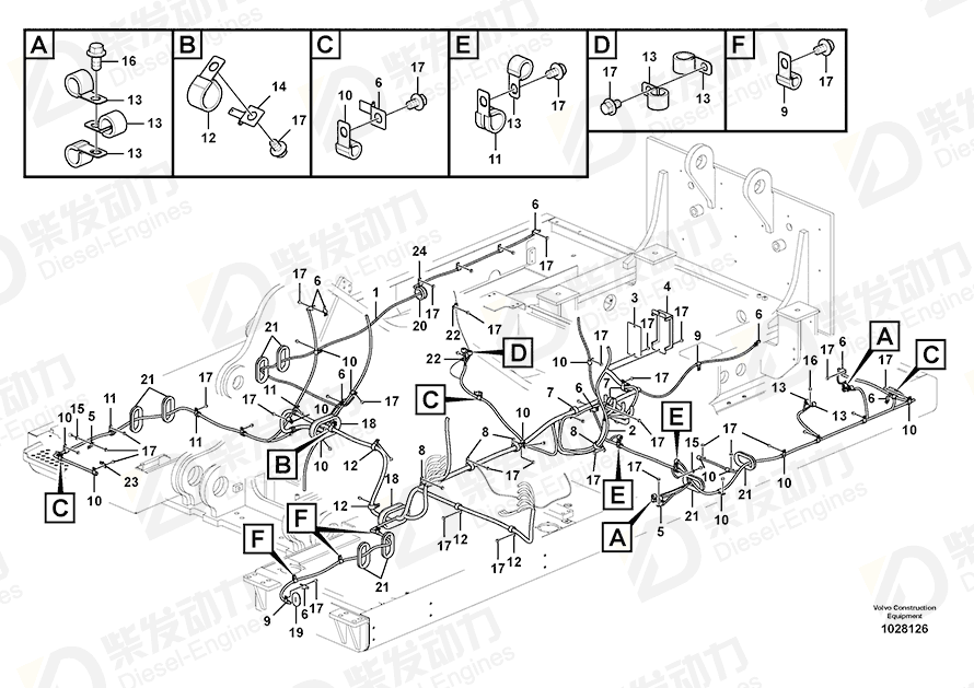 VOLVO Wire harness 14540100 Drawing VOLVO Wire harness 14540100 Drawing