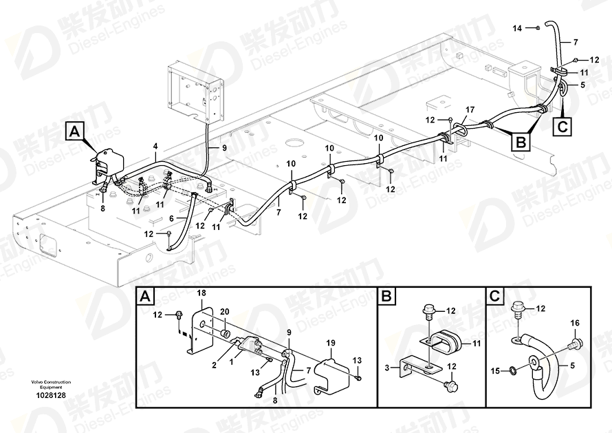 VOLVO Battery cable 14554680 Drawing VOLVO Battery cable 14554680 Drawing