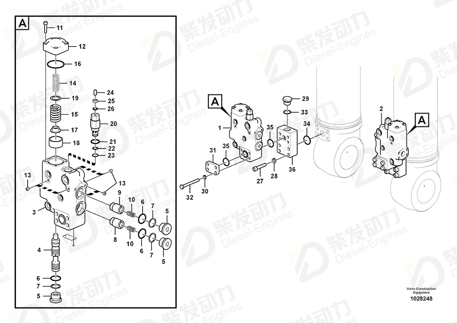VOLVO Control valve 14549885 Drawing