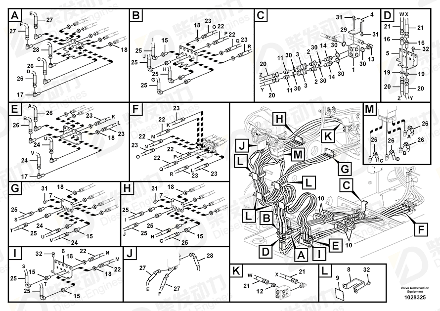 VOLVO Hose assembly SA9452-03348 Drawing