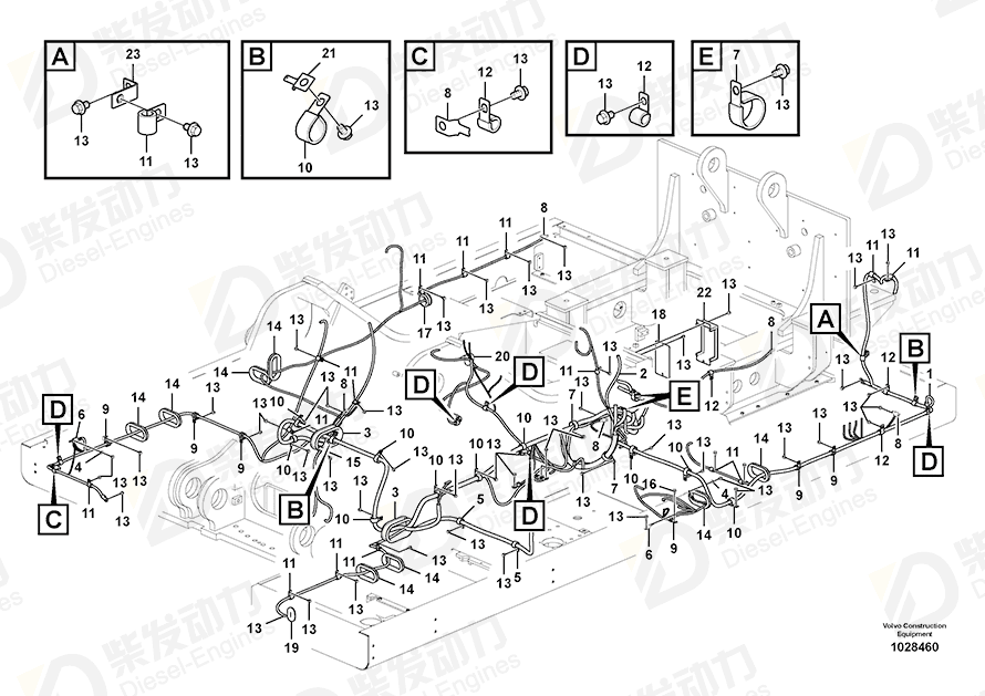 VOLVO Cable harness 14626054 Drawing