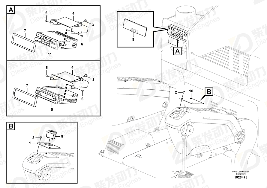 VOLVO Radio cassette 14556299 Drawing VOLVO Radio cassette 14556299 Drawing