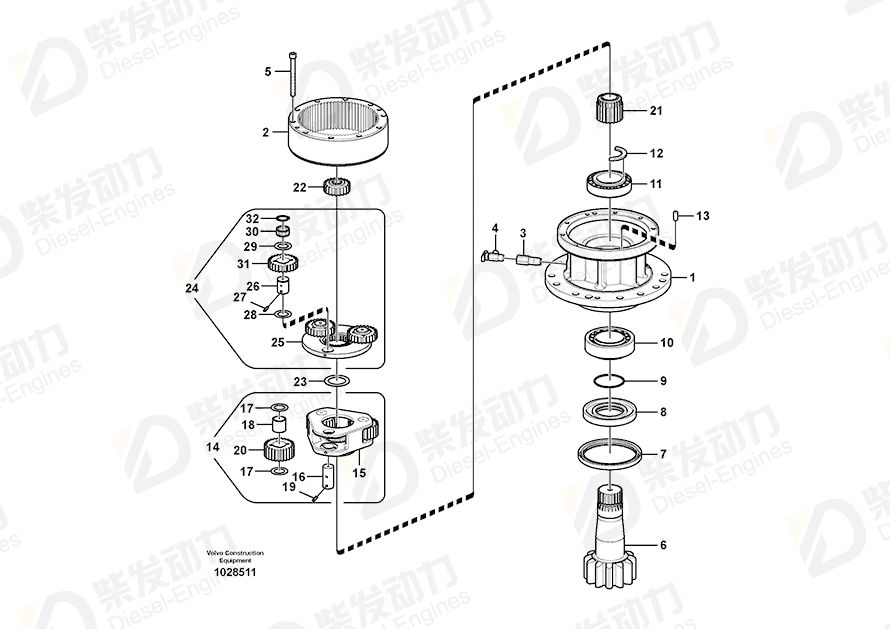 VOLVO THRUST WASHER SA1036-00120 Drawing