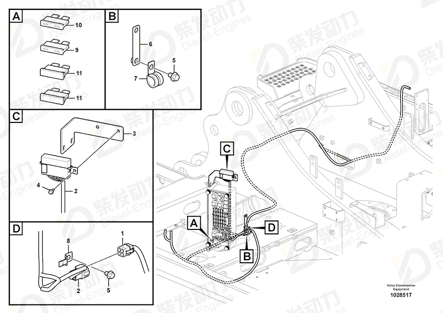 VOLVO Cable harness 14576115 Drawing