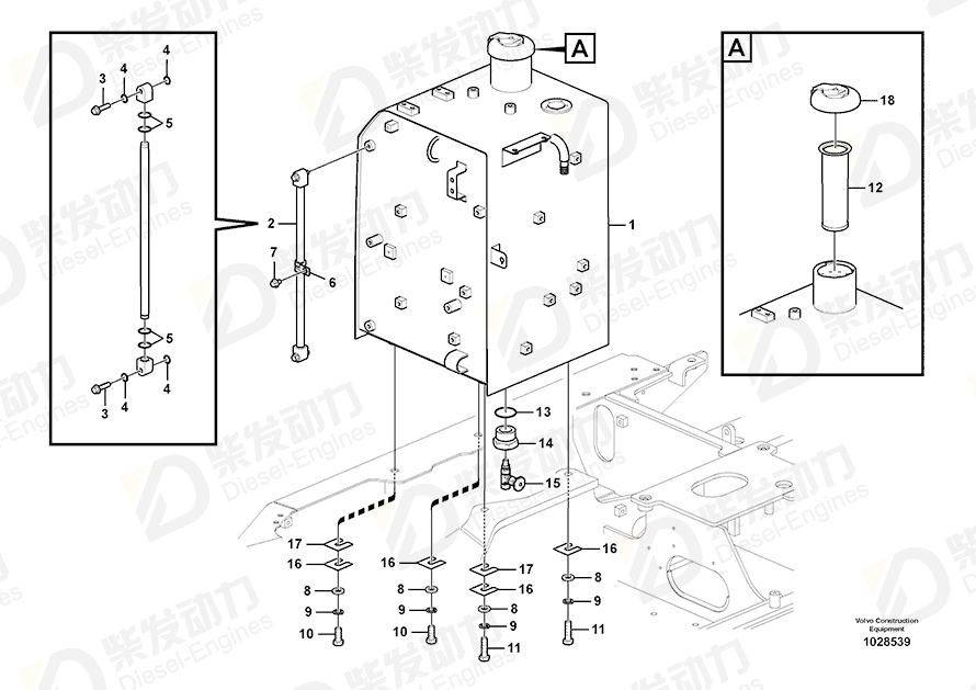 VOLVO Shut-off Cock 14510697 Drawing