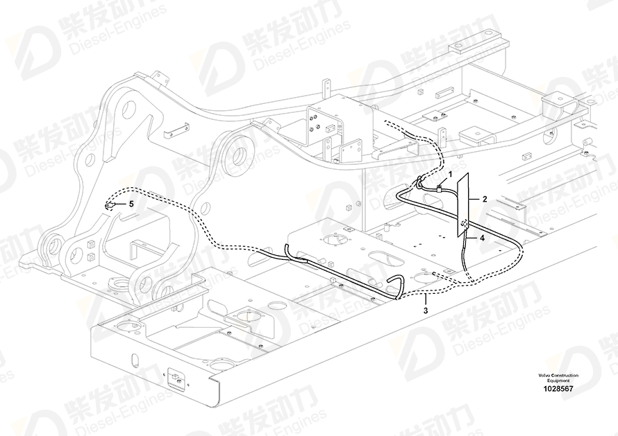 VOLVO Cable harness 14562355 Drawing