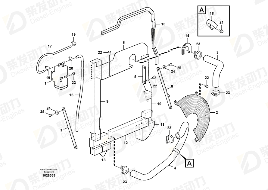 VOLVO Hose 14881125 Drawing