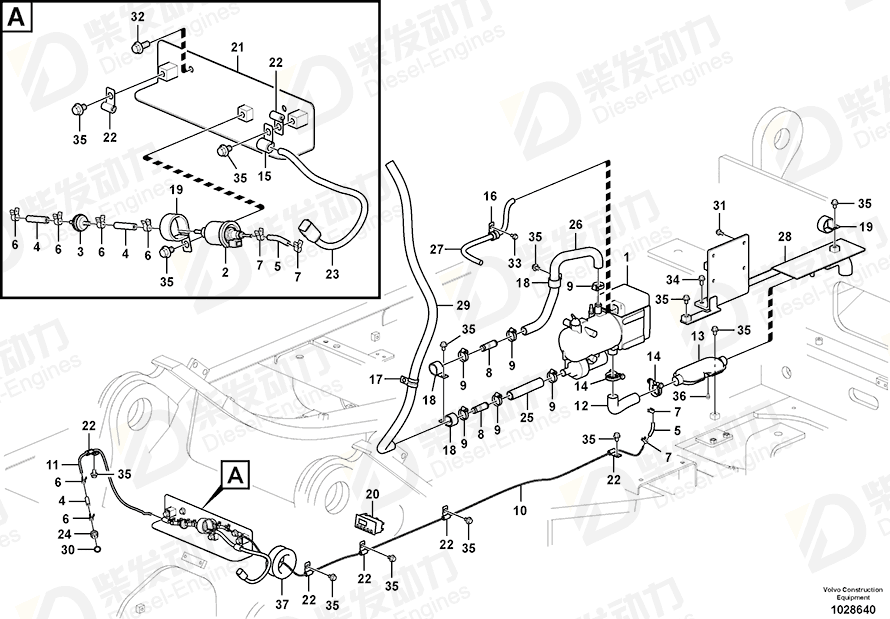 VOLVO Hose 14881142 Drawing