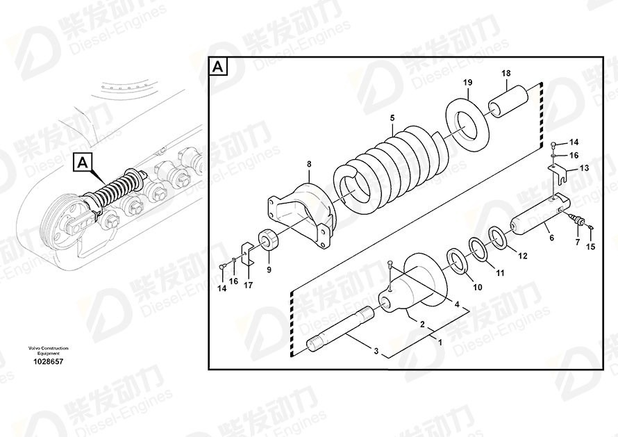 VOLVO Recoil Spring 14669581 Drawing