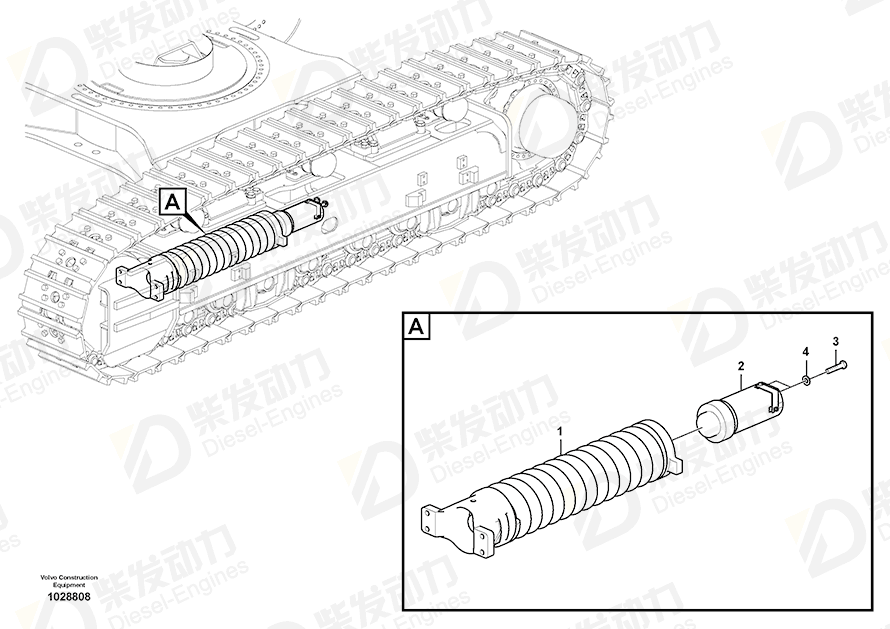 VOLVO Recoil spring 14522603 Drawing
