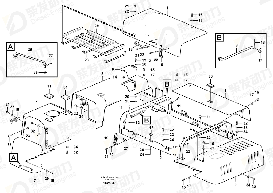 VOLVO Bonnet 14574576 Drawing