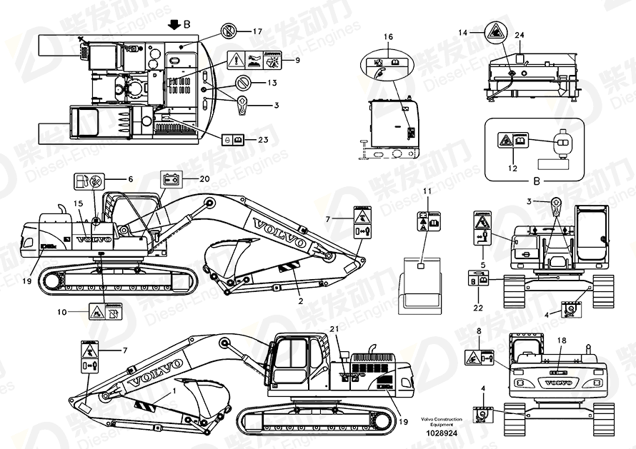 VOLVO Decal 14564918 Drawing
