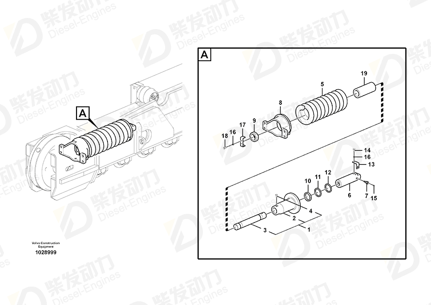 VOLVO Recoil spring 14562929 Drawing