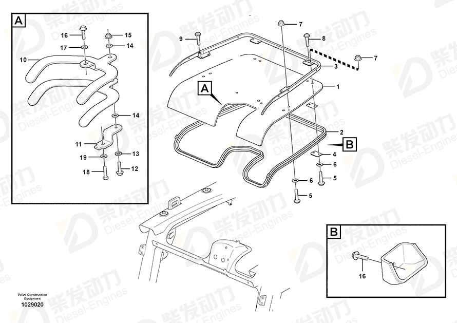 VOLVO Sealing moulding 15043152 Drawing