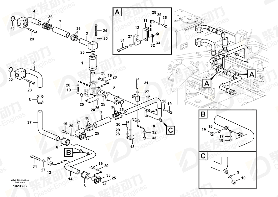 VOLVO Pipe 14596738 Drawing