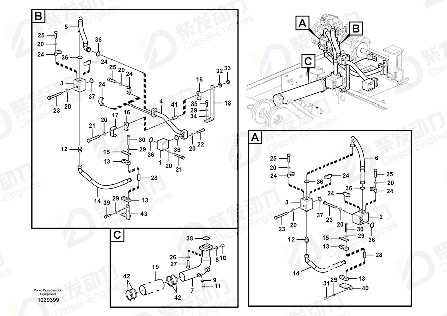 VOLVO Pipe 14568428 Drawing