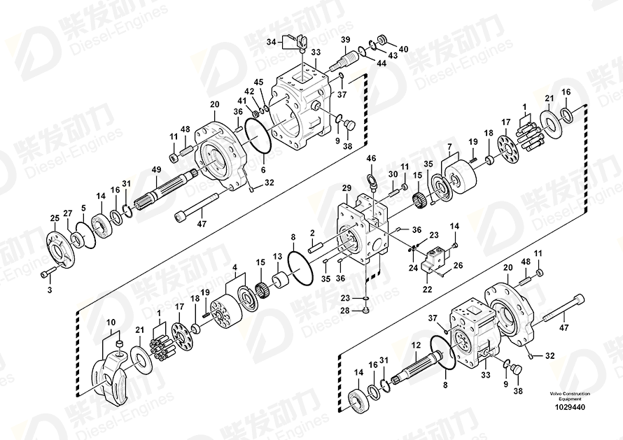 VOLVO SHAFT_FR K3V SA7223-00010 Drawing VOLVO SHAFT_FR K3V SA7223-00010 Drawing