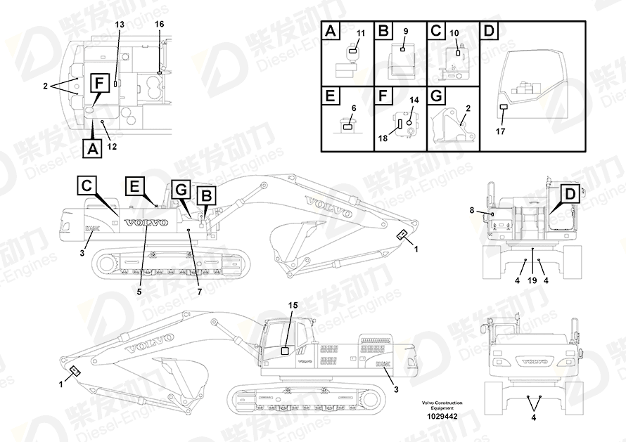 VOLVO Decal Set 14616526 Drawing